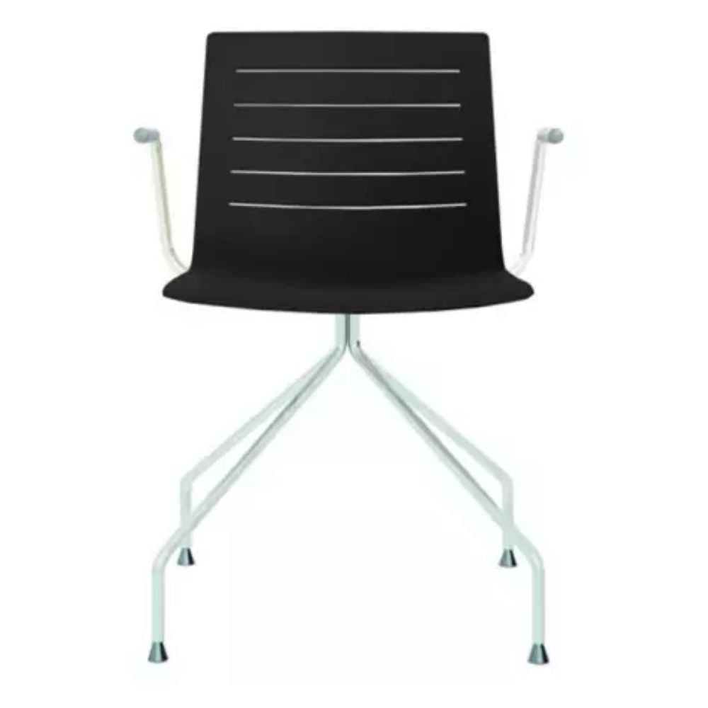 SILLA RESOL SKIN ARAÑA ARMCHAIR | Silla Ocasional para Visita | Carcasa Polipropileno | Fibra Vidrio | Estructura Acero | Base Araña | Brazos | Interior - 03451 - Resol - NOGAL BEAT - Sillas