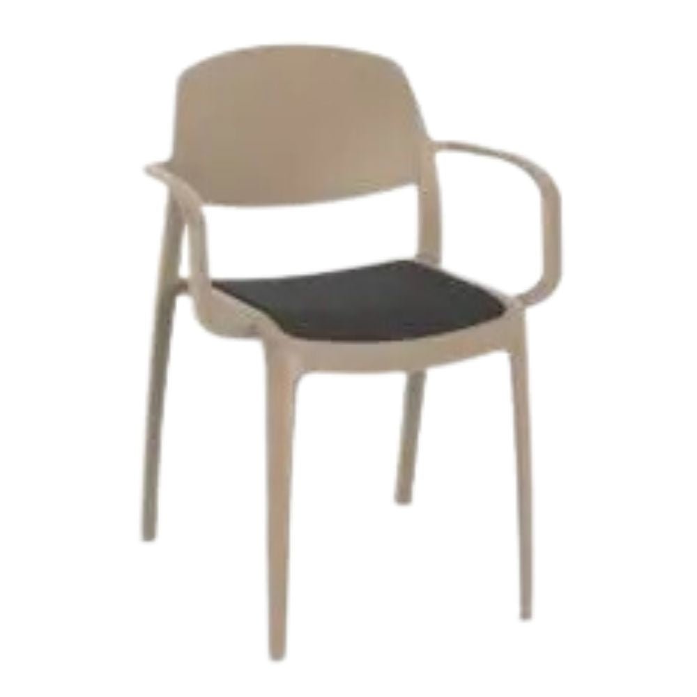 SILLA RESOL SMART ARMCHAIR UPHOLSTERED SEAT PAD | Silla Ocasional | Polipropileno | Fibra de Vidrio | Protección UV | Tapizado | Interior + Exterior - 86764 - Resol - NOGAL BEAT - Sillas