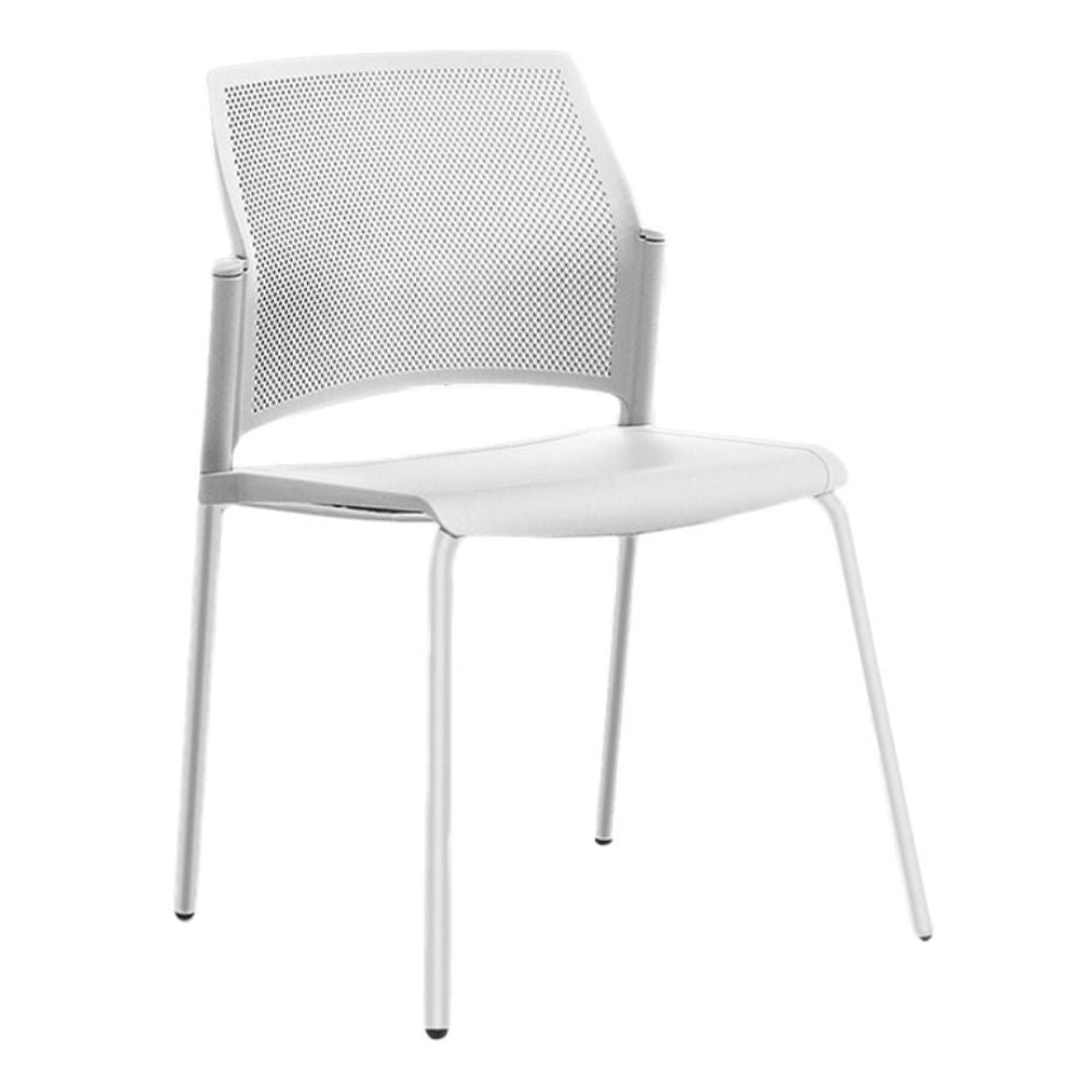 Silla Respaldo Perforado - LABENZE REPLAY 106 - 00630 - BCO - Blanco - Patas Tubular Blanco y Apilable - 106-00630-BCO - Labenze - NOGAL BEAT - Sillas