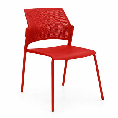 Silla Respaldo Perforado - LABENZE REPLAY 106 - 00640 - ROJ - Rojo - Patas Tubular Rojo y Apilable - 106-00640-ROJ - Labenze - NOGAL BEAT - Sillas