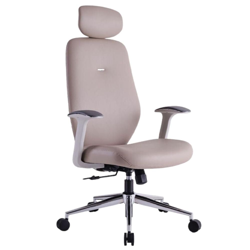 SILLA TECHNO CLASS RESPALDO ALTO | Silla Ejecutiva para Oficina | Varios Colores | Tapizado en Vinil | Base Nylon 5 puntas | con Rodajas | Interior - Class Respaldo Alto Beige - Techno - NOGAL BEAT - SIlla