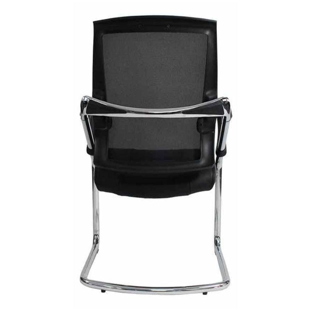 SILLA TECHNO LEVEL VISITA Negro | Silla para Visita Consultorio Empresa Instituto Uso Ocasional Salas de Espera Vestibulo para Visitas | Base Trineo Cromado | Negro | Technoleather | Interior - LEVEL VISITA Negro - Techno - NOGAL BEAT - Silla para oficina