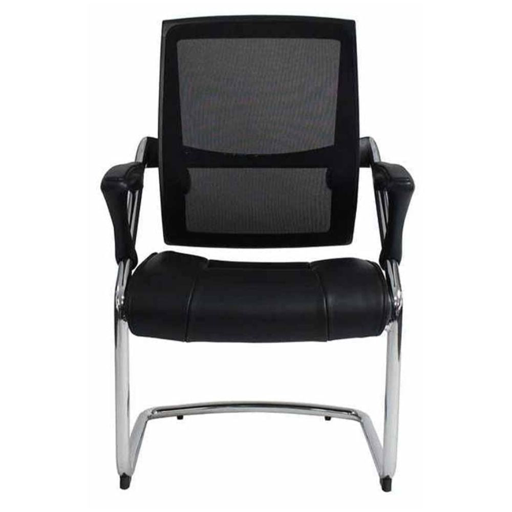 SILLA TECHNO LEVEL VISITA Negro | Silla para Visita Consultorio Empresa Instituto Uso Ocasional Salas de Espera Vestibulo para Visitas | Base Trineo Cromado | Negro | Technoleather | Interior - LEVEL VISITA Negro - Techno - NOGAL BEAT - Silla para oficina