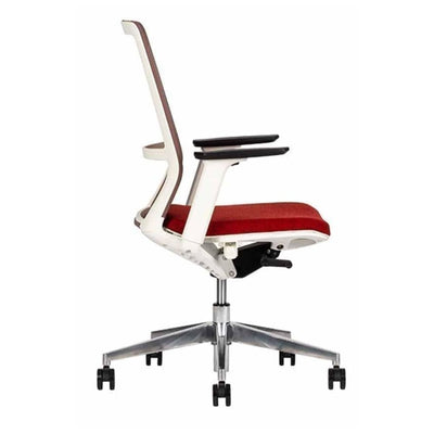 SILLA TECHNO SENSE WHITE RESPALDO BAJO | Silla Operativa Reuniones Salas de Juntas Juntas Administración | Base Estrella Aluminio con Rodajas | Varios Colores | Sensemesh | Interior - SENSE WHITE RESPALDO BAJO Addison - Techno - NOGAL BEAT - Silla para oficina