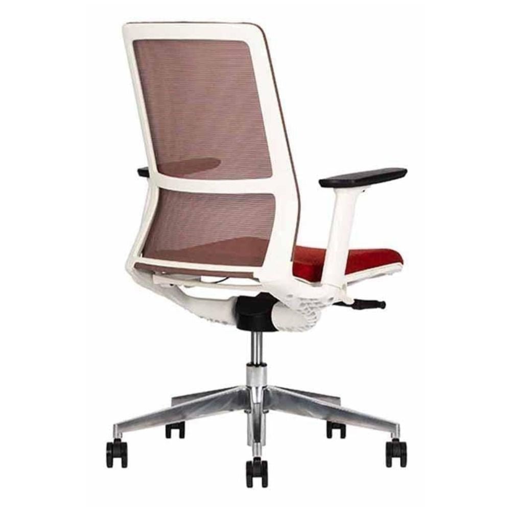 SILLA TECHNO SENSE WHITE RESPALDO BAJO | Silla Operativa Reuniones Salas de Juntas Juntas Administración | Base Estrella Aluminio con Rodajas | Varios Colores | Sensemesh | Interior - SENSE WHITE RESPALDO BAJO Addison - Techno - NOGAL BEAT - Silla para oficina