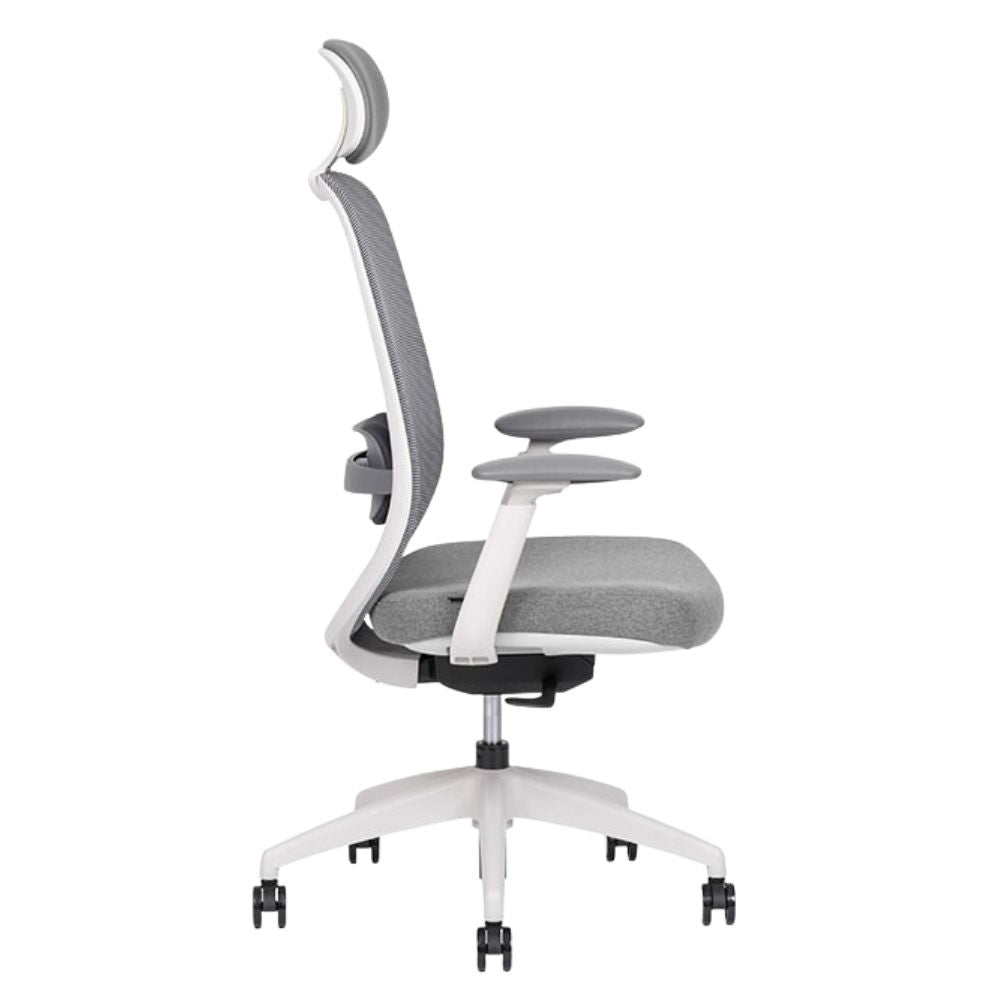 SILLA TECHNO SPIRIT EXPRESS WHITE RESPALDO ALTO | Silla Ejecutiva para Oficina | Tapizado Tela | Base Nylon 5 puntas | Interior - Spirit Express White Respaldo Alto - Techno - NOGAL BEAT - silla