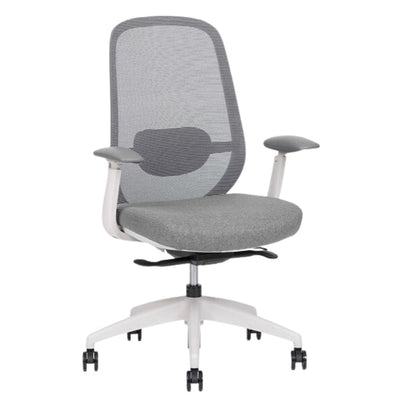 SILLA TECHNO SPIRIT EXPRESS WHITE RESPALDO BAJO | Silla Operativa para Oficina | Tapizado Tela | Base Nylon 5 puntas | Interior - Spirit Express White Respaldo Bajo - Techno - NOGAL BEAT - silla