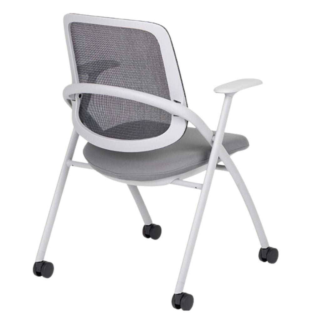 SILLA TECHNO TRACK RODAJAS GRIS | Silla Sala de Juntas Oficina | Poliuretano Inyectado | Estructura Plegable | Interior - TRACK RODAJAS GRIS Tela Importacion - Techno - NOGAL BEAT - silla