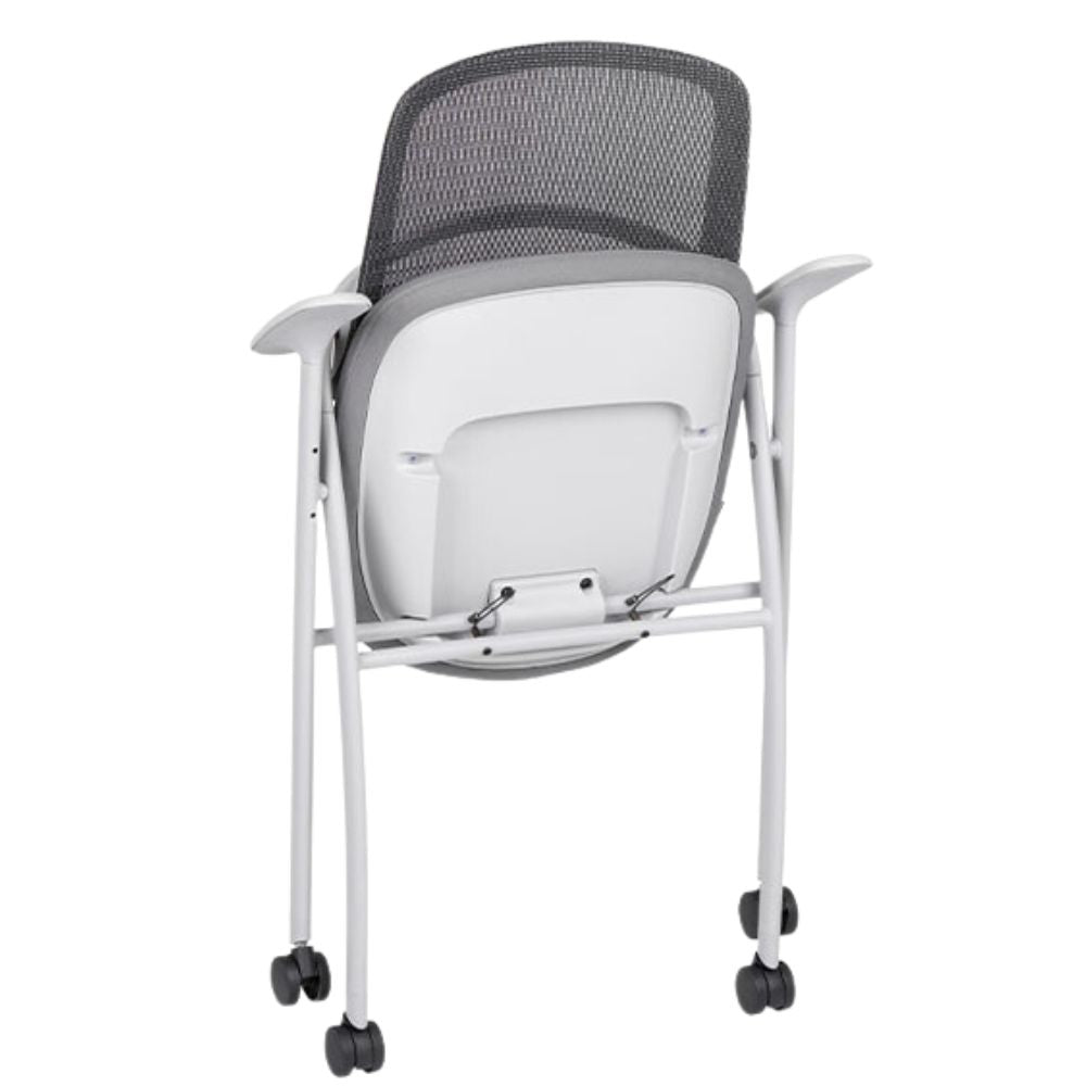 SILLA TECHNO TRACK RODAJAS GRIS | Silla Sala de Juntas Oficina | Poliuretano Inyectado | Estructura Plegable | Interior - TRACK RODAJAS GRIS Tela Importacion - Techno - NOGAL BEAT - silla