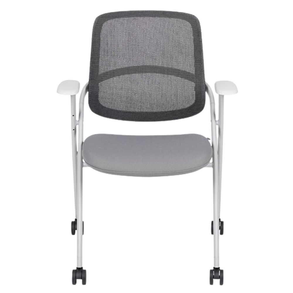 SILLA TECHNO TRACK RODAJAS GRIS | Silla Sala de Juntas Oficina | Poliuretano Inyectado | Estructura Plegable | Interior - TRACK RODAJAS GRIS Tela Importacion - Techno - NOGAL BEAT - silla