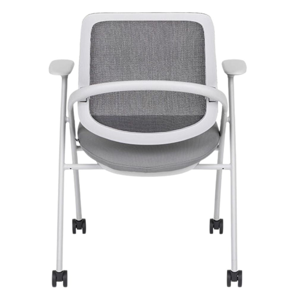 SILLA TECHNO TRACK RODAJAS GRIS | Silla Sala de Juntas Oficina | Poliuretano Inyectado | Estructura Plegable | Interior - TRACK RODAJAS GRIS Tela Importacion - Techno - NOGAL BEAT - silla