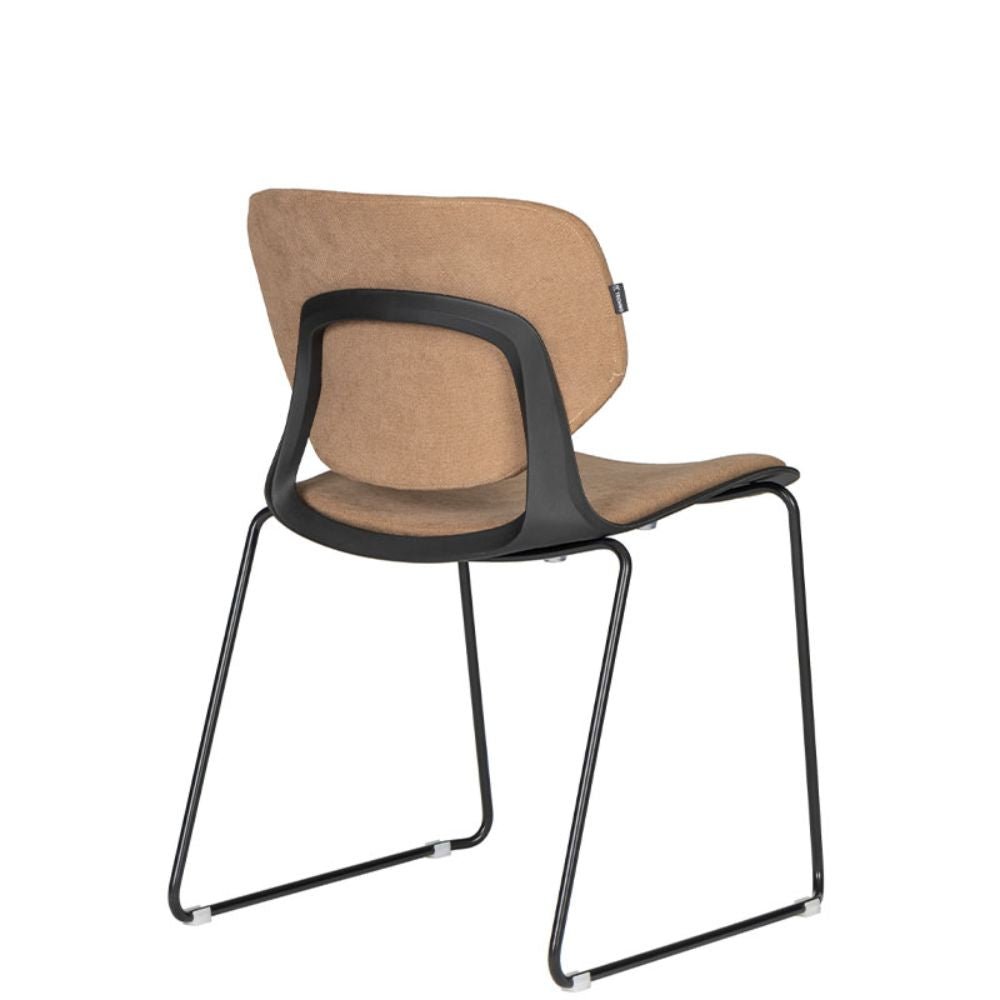 SILLA TECHNO VELA TRINEO | Silla Visita Espera Perfecta Comodidad Modernidad | Tapizado | Varios Colores | Base Metal | Interior - VELA TRINEO Asiento y respaldo tapizado Addison - Techno - NOGAL BEAT - 