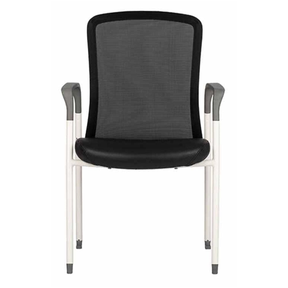 SILLA TECHNO VIRTU WHITE | Silla para Visita Oficina Empresa Consultorio Uso Ocasional Salas de Espera Vestibulo para Visitas | Base Metálica 4 Puntas Blanco | Varios Colores | Sensemesh | Interior - VIRTU WHITE Addison - Techno - NOGAL BEAT - Silla para oficina