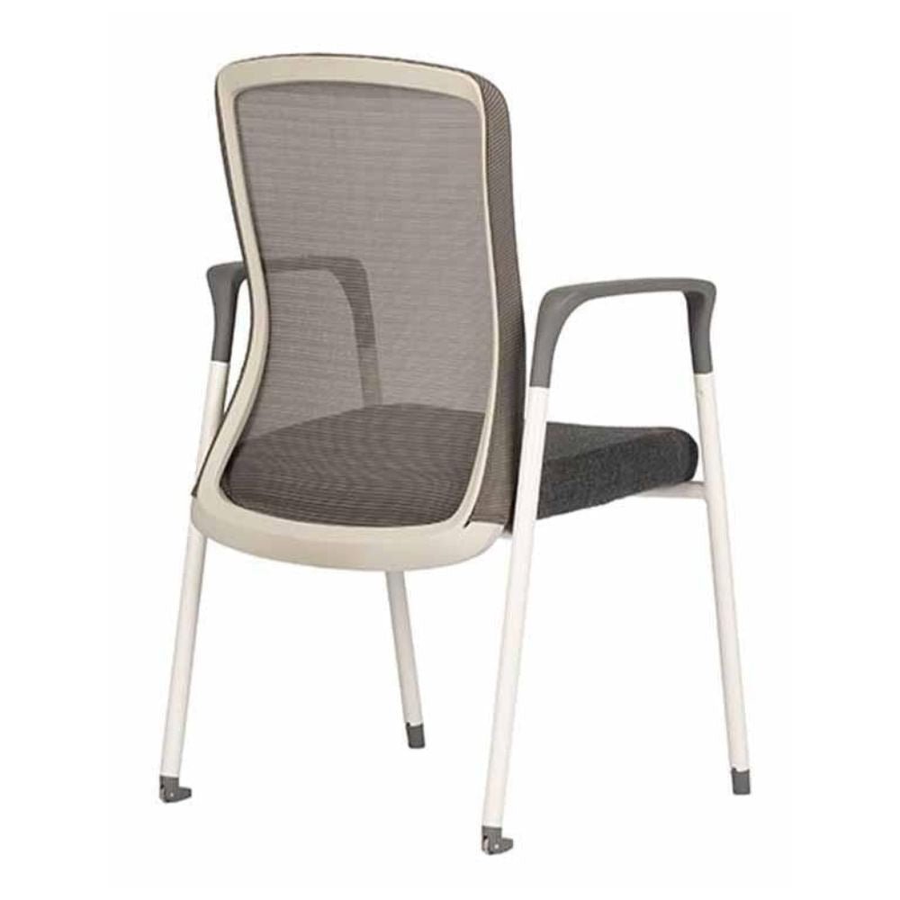 SILLA TECHNO VIRTU WHITE | Silla para Visita Oficina Empresa Consultorio Uso Ocasional Salas de Espera Vestibulo para Visitas | Base Metálica 4 Puntas Blanco | Varios Colores | Sensemesh | Interior - VIRTU WHITE Addison - Techno - NOGAL BEAT - Silla para oficina