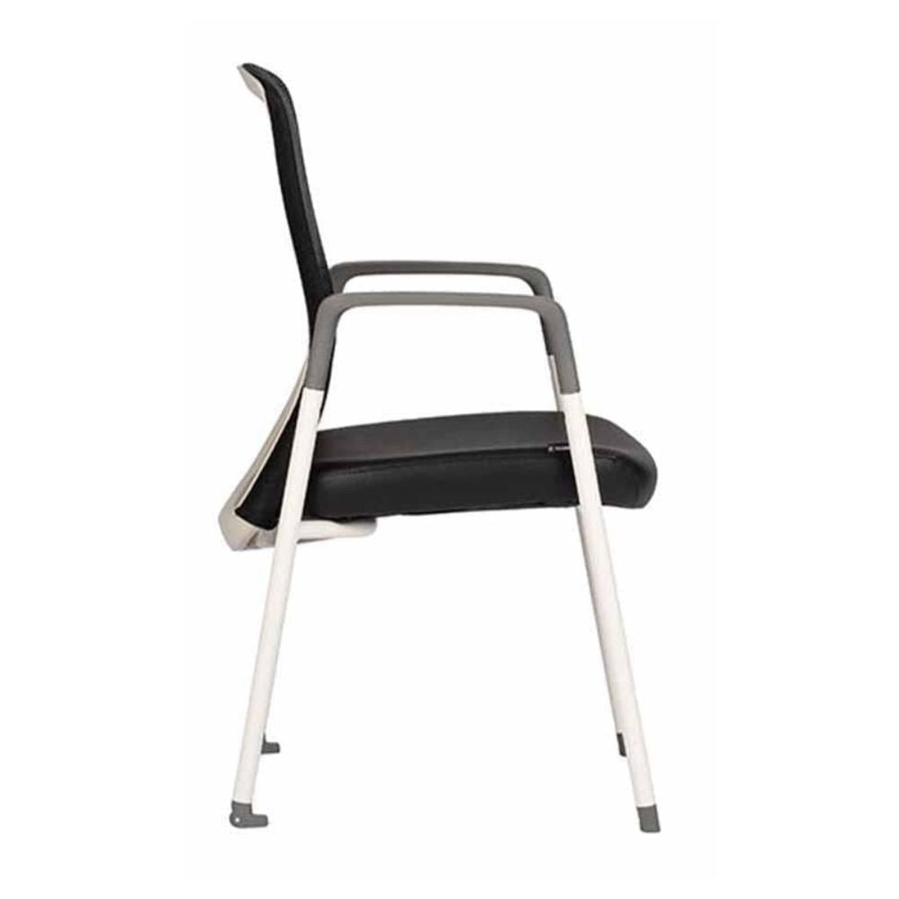 SILLA TECHNO VIRTU WHITE | Silla para Visita Oficina Empresa Consultorio Uso Ocasional Salas de Espera Vestibulo para Visitas | Base Metálica 4 Puntas Blanco | Varios Colores | Sensemesh | Interior - VIRTU WHITE Addison - Techno - NOGAL BEAT - Silla para oficina