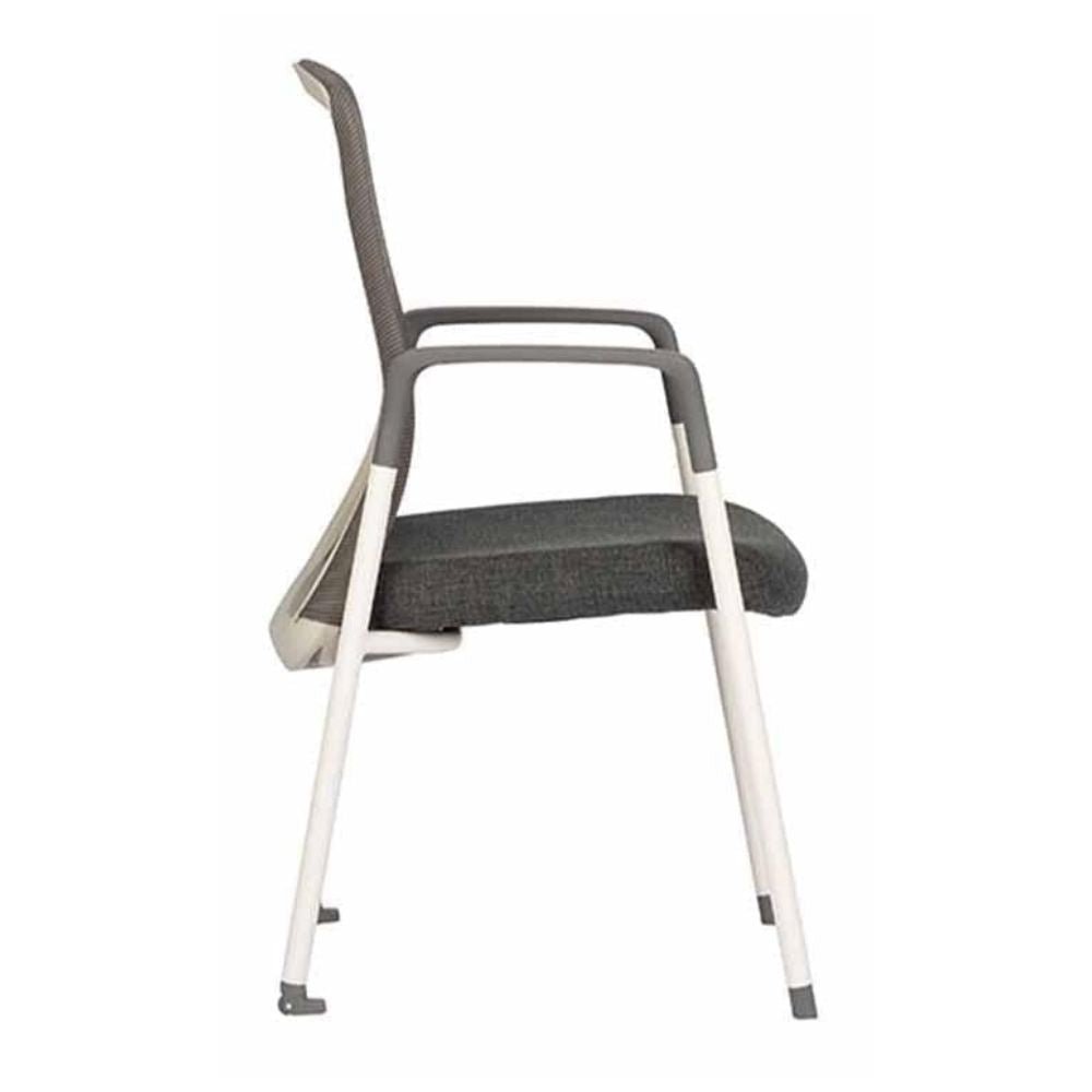 SILLA TECHNO VIRTU WHITE | Silla para Visita Oficina Empresa Consultorio Uso Ocasional Salas de Espera Vestibulo para Visitas | Base Metálica 4 Puntas Blanco | Varios Colores | Sensemesh | Interior - VIRTU WHITE Addison - Techno - NOGAL BEAT - Silla para oficina