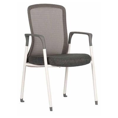 SILLA TECHNO VIRTU WHITE | Silla para Visita Oficina Empresa Consultorio Uso Ocasional Salas de Espera Vestibulo para Visitas | Base Metálica 4 Puntas Blanco | Varios Colores | Sensemesh | Interior - VIRTU WHITE Addison - Techno - NOGAL BEAT - Silla para oficina