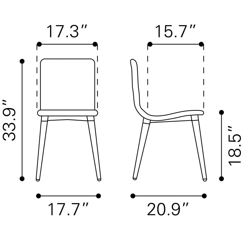 SILLA ZUO JERICHO | Silla para Comedor | Base Madera Abedul | Gris | Tejido 100% Poliéster | Interior - 100274 - Zuo - NOGAL BEAT - Sillas