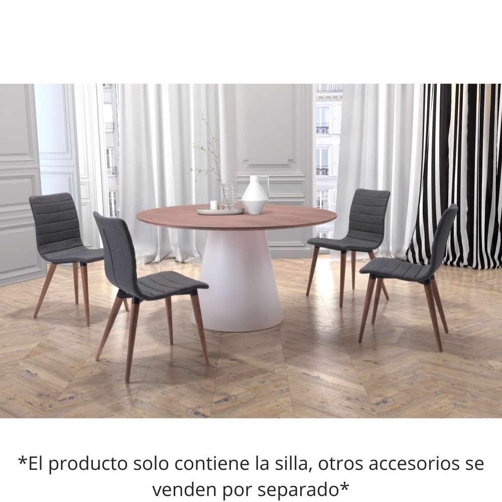 SILLA ZUO JERICHO | Silla para Comedor | Base Madera Abedul | Gris | Tejido 100% Poliéster | Interior - 100274 - Zuo - NOGAL BEAT - Sillas