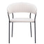 SILLA ZUO JOSEPHINE | Silla de Comedor | Beige Blanco | Tejido Estilo Piel de Oveja 100 % Poliéster | Madera Contrachapada Acero Recubierto de Polvo | Interior - 109669 - Zuo - NOGAL BEAT - silla