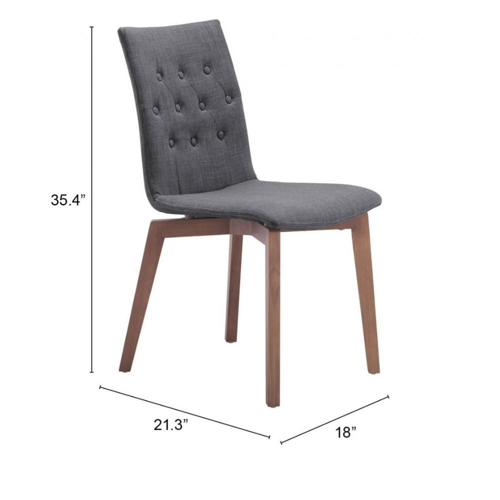 SILLA ZUO OREBRO | Silla para Comedor | Base Madera de Abedul | Gris | Tejido 100% Poliéster | Interior - 100071 - Zuo - NOGAL BEAT - Sillas