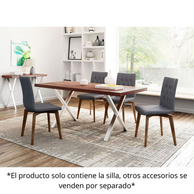 SILLA ZUO OREBRO | Silla para Comedor | Base Madera de Abedul | Gris | Tejido 100% Poliéster | Interior - 100071 - Zuo - NOGAL BEAT - Sillas