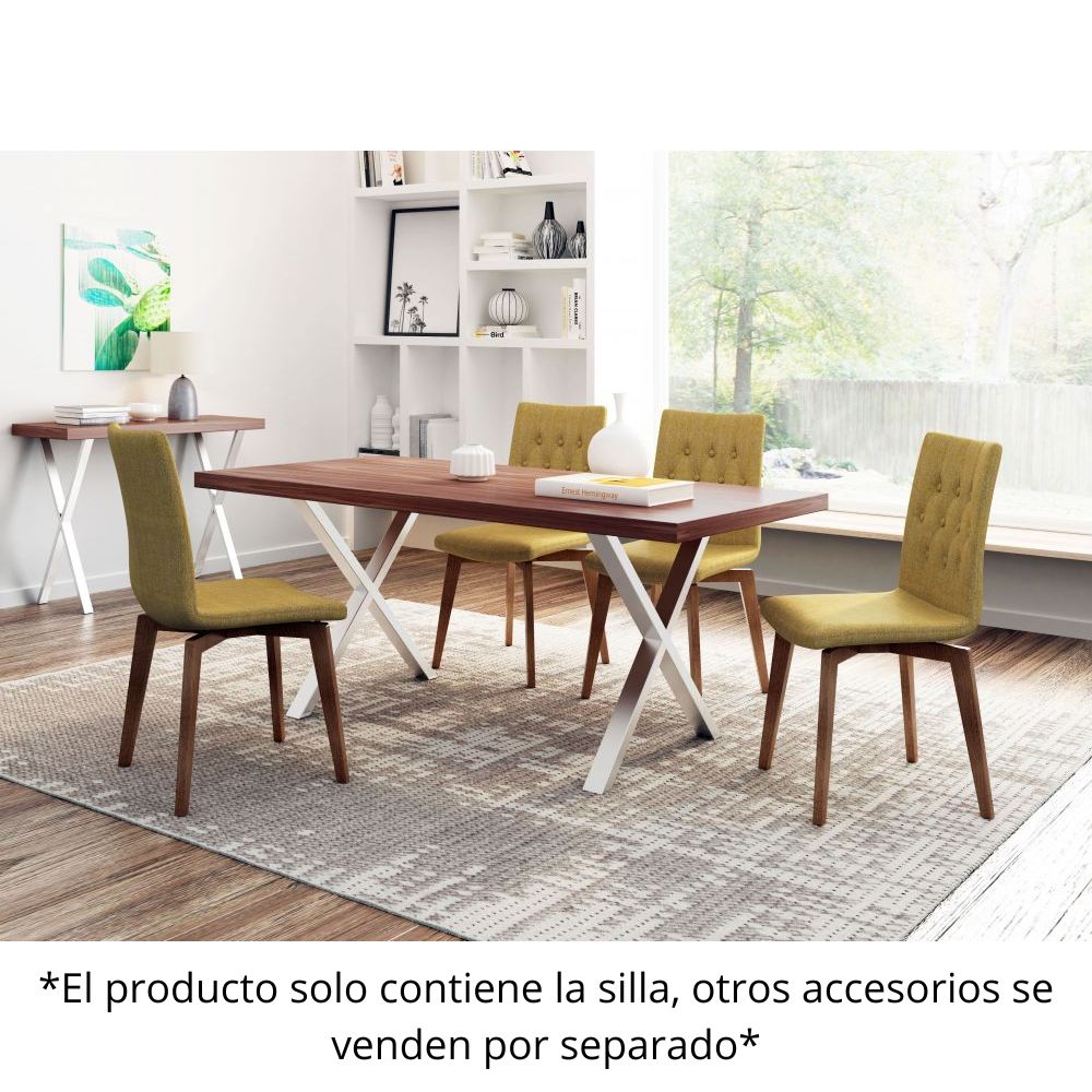 SILLA ZUO OREBRO | Silla para Comedor | Base Madera de Abedul | Verde | Tejido 100% Poliéster | Interior - 100072 - Zuo - NOGAL BEAT - Sillas