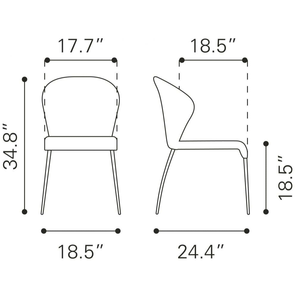 SILLA ZUO OULU | Silla Moderna para Comedor | Base Acero Cromado | Gris | Tejido 100% Poliéster | Interior - 100042 - Zuo - NOGAL BEAT - Sillas