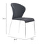 SILLA ZUO OULU | Silla Moderna para Comedor | Base Acero Cromado | Gris | Tejido 100% Poliéster | Interior - 100042 - Zuo - NOGAL BEAT - Sillas