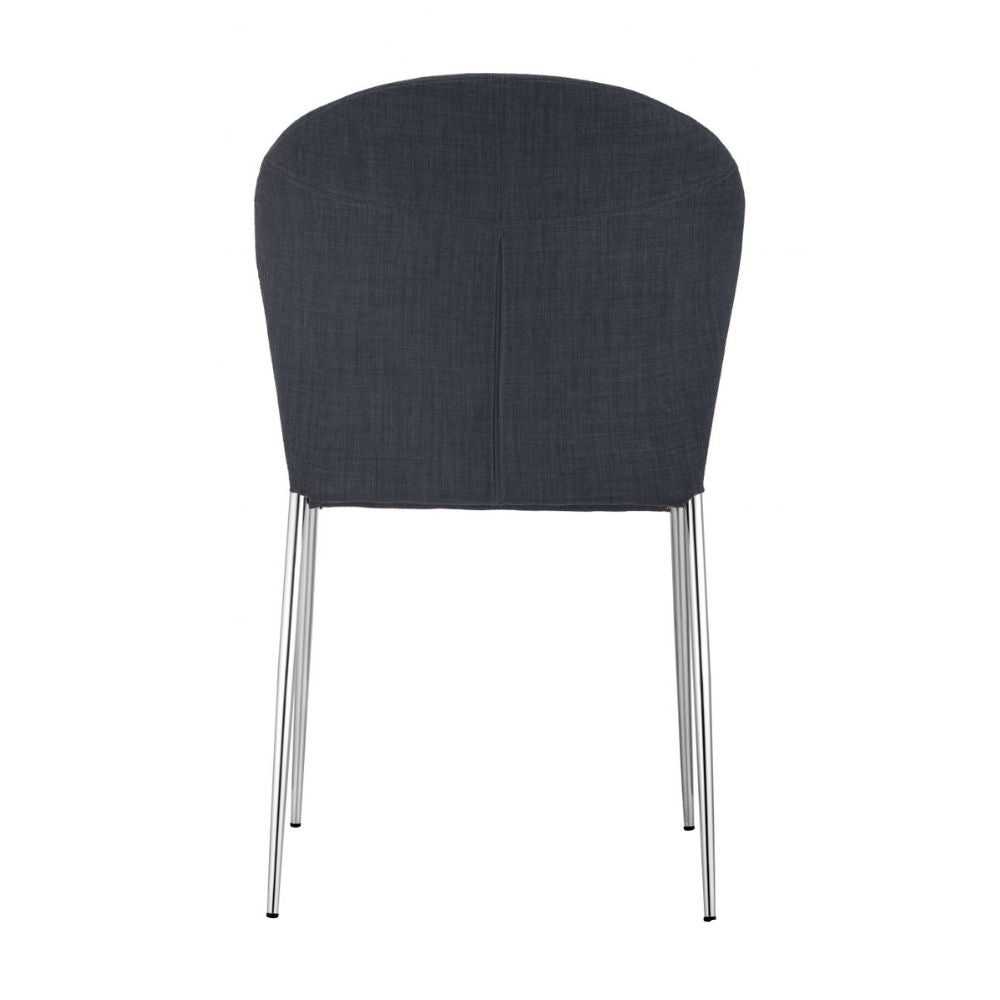 SILLA ZUO OULU | Silla Moderna para Comedor | Base Acero Cromado | Gris | Tejido 100% Poliéster | Interior - 100042 - Zuo - NOGAL BEAT - Sillas