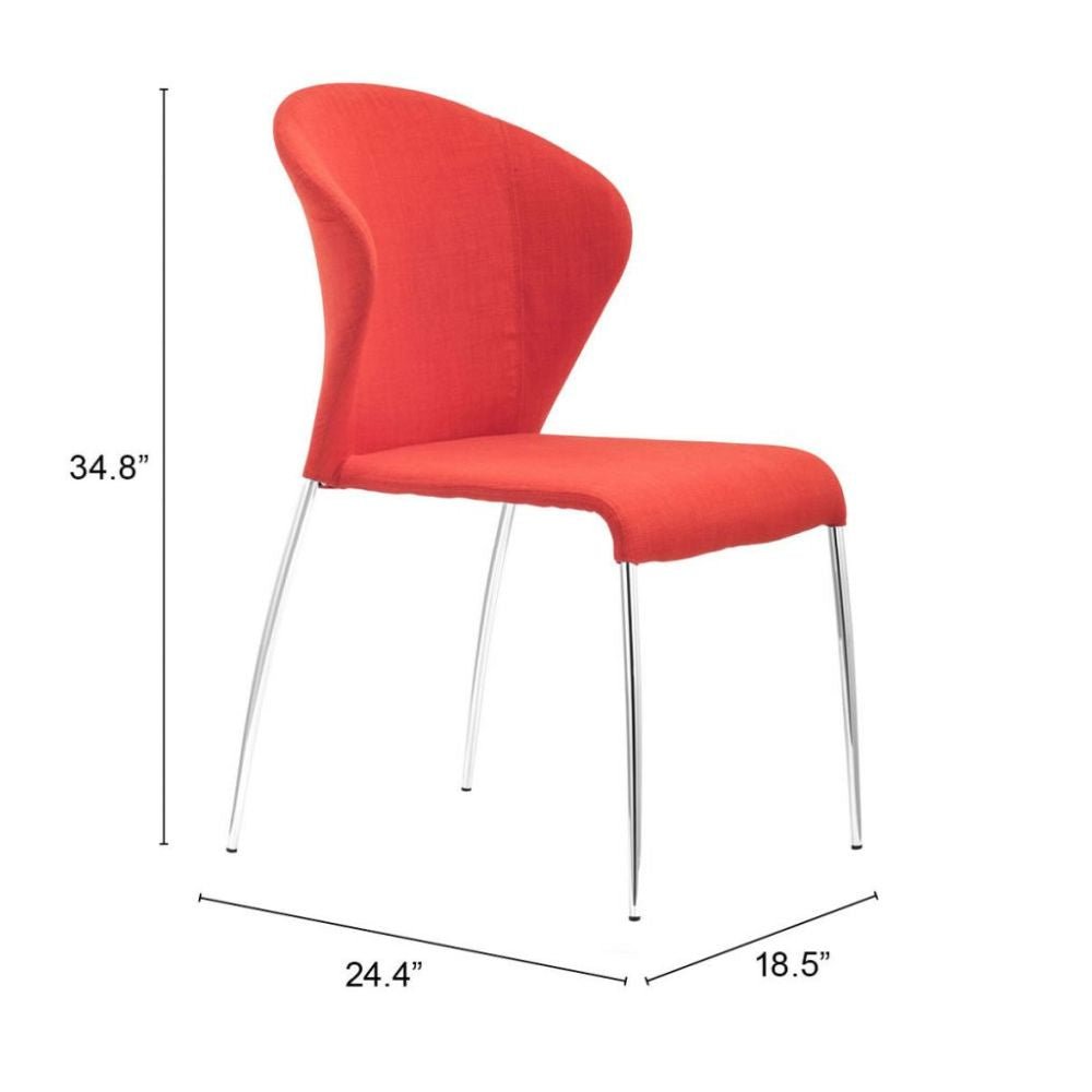 SILLA ZUO OULU | Silla Moderna para Comedor | Base Acero Cromado | Naranja | Tejido 100% Poliéster | Interior - 100041 - Zuo - NOGAL BEAT - Sillas