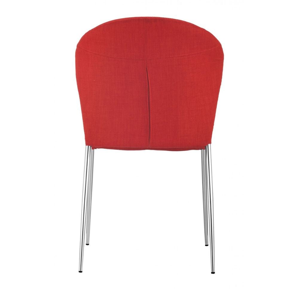 SILLA ZUO OULU | Silla Moderna para Comedor | Base Acero Cromado | Naranja | Tejido 100% Poliéster | Interior - 100041 - Zuo - NOGAL BEAT - Sillas