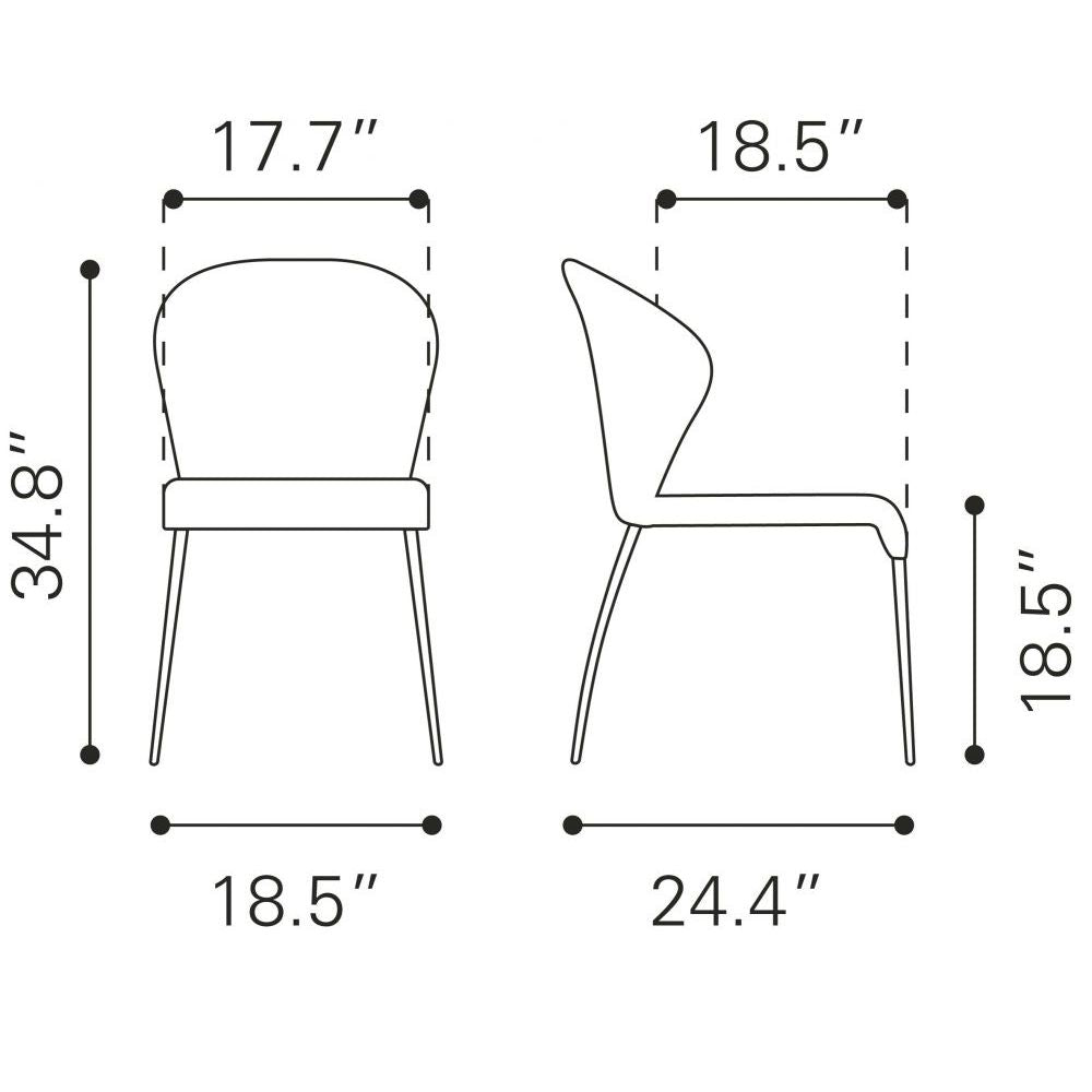 SILLA ZUO OULU | Silla Moderna para Comedor | Base Acero Cromado | Naranja | Tejido 100% Poliéster | Interior - 100041 - Zuo - NOGAL BEAT - Sillas