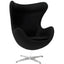 Sillón Contemporáneo para Lounge - NOGAL BEAT EGG - Varios Colores - Asiento y Respaldo Tapizados - SILLON EGG EN TELA - MDO - NOGAL BEAT - Sillón Ocasional