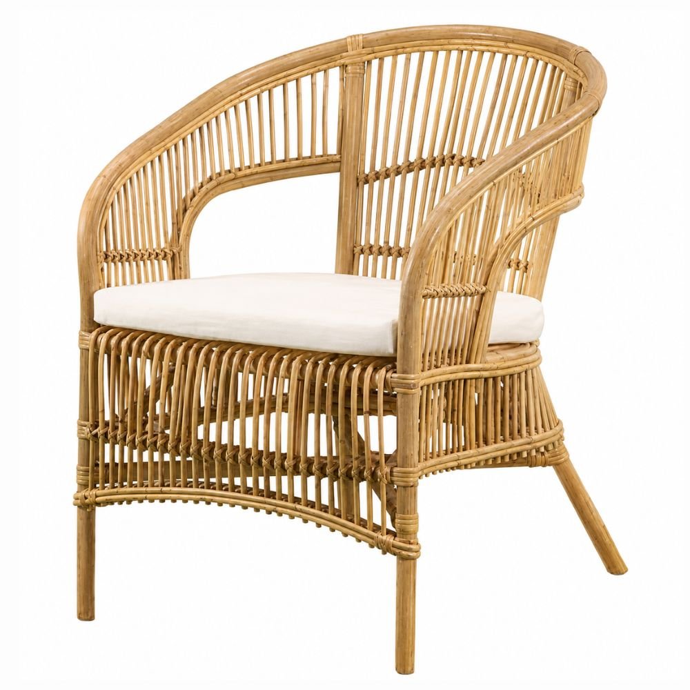 Sillón de Interior para Cafetería - NOGAL BEAT KENNY - Natural - Rattan - SILLÓN KENNY Natural - CAMCO - NOGAL BEAT - Sillón Ocasional