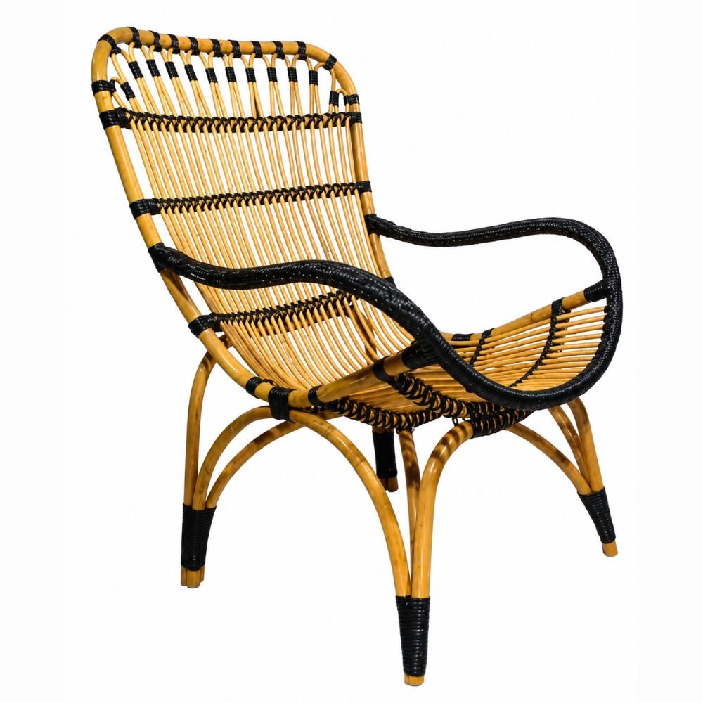 Sillón de Interior para Hotel - NOGAL BEAT CHANTAL - Negro - Rattan y Polyrattan - SILLÓN CHANTAL Negro - CAMCO - NOGAL BEAT - Sillón Ocasional