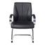 Sillón de Oficina de Visita Respaldo Medio - VERSA ALTUS AVANTI VISITANTE - Estructura Aluminio - Asiento y Respaldo Tapizado en Piel Espuma Pu - AL-255 - VERSA - NOGAL BEAT - Silla de Visita