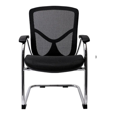 Sillón de Oficina de Visita Respaldo Medio - VERSA ALTUS MIURA VISITANTE - Estructura Aluminio - Asiento y Respaldo en Malla con Soporte Lumbar - AL-265 - VERSA - NOGAL BEAT - Silla de Visita