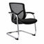 Sillón de Oficina de Visita Respaldo Medio - VERSA ALTUS MIURA VISITANTE - Estructura Aluminio - Asiento y Respaldo en Malla con Soporte Lumbar - AL-265 - VERSA - NOGAL BEAT - Silla de Visita
