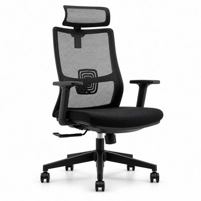 Sillón de Oficina Ejecutivo con Cabecera Ajustable - VERSA ALTUS MAGNI CABECERA - Estructura Aluminio - Mecanismo Reclinable con Bloqueo en una Posicion - AL-2640 - VERSA - NOGAL BEAT - Silla Ejecutiva