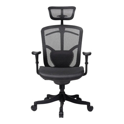 Sillón de Oficina Ejecutivo Respaldo Alto con Cabecera Ajustable - VERSA ALTUS MIURA - Estructura Aluminio - Soporte Lumbar Tipo Perchero en Malla - AL-267 - VERSA - NOGAL BEAT - Silla Ejecutiva