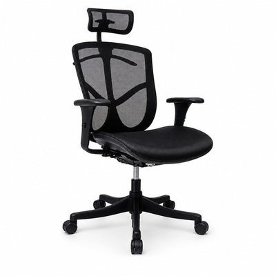 Sillón de Oficina Ejecutivo Respaldo Alto con Cabecera Ajustable - VERSA ALTUS MIURA - Estructura Aluminio - Soporte Lumbar Tipo Perchero en Malla - AL-267 - VERSA - NOGAL BEAT - Silla Ejecutiva