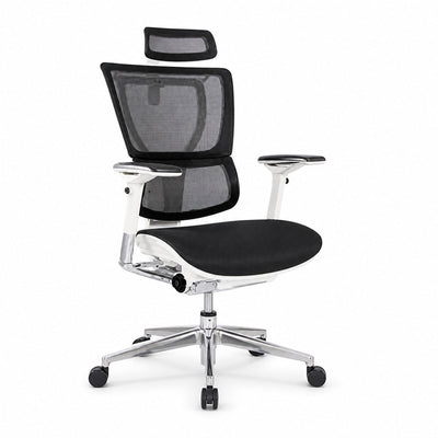 Sillón de Oficina Ejecutivo Respaldo Alto con Cabecera Ajustable - VERSA ALTUS STELLA PRO - Estructura Aluminio - Asiento y Respaldo en Malla con Soporte Lumbar - AL-2510 - VERSA - NOGAL BEAT - Silla Ejecutiva