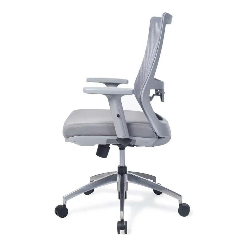 Sillón de Oficina Ejecutivo Respaldo Alto - VERSA ALTUS VITALIA - Estructura Aluminio - Mecanismo Reclinable con Bloqueo en Tres Posiciones - AL-2646 - VERSA - NOGAL BEAT - Silla Ejecutiva