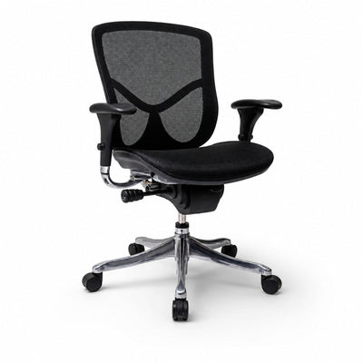 Sillón de Oficina Ejecutivo Respaldo Medio - VERSA ALTUS - Estructura Aluminio - Asiento y Respaldo en Malla con Soporte Lumbar y Miura sin Cabecera - AL-261 - VERSA - NOGAL BEAT - Silla Ejecutiva