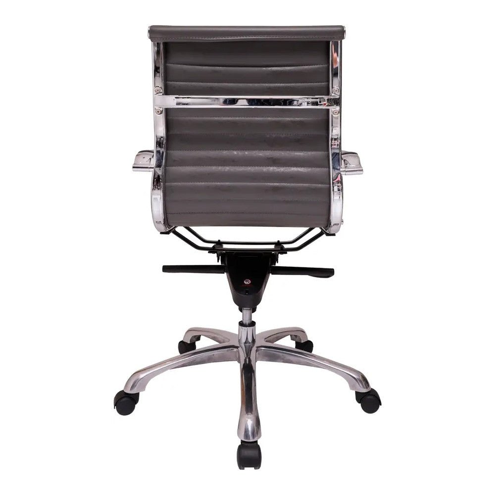 Sillón de Oficina Ejecutivo Respaldo Medio - VERSA ALTUS - Estructura Aluminio - Asiento y Respaldo Tapizado en Pu Negro - AL-652N - VERSA - NOGAL BEAT - Silla Ejecutiva