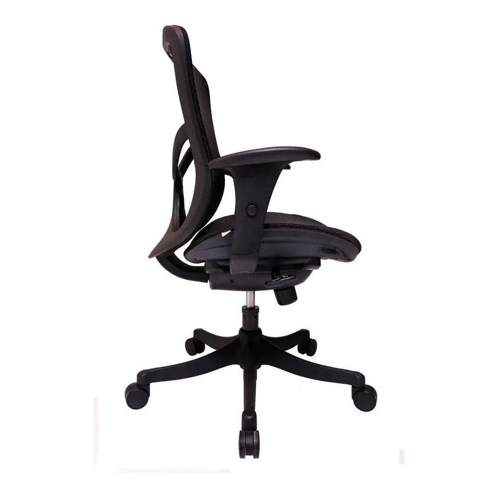 Sillón de Oficina Ejecutivo Respaldo Medio - VERSA ALTUS MIURA - Estructura Aluminio - Asiento y Respaldo en Malla con Soporte Lumbar - AL-268 - VERSA - NOGAL BEAT - Silla Ejecutiva