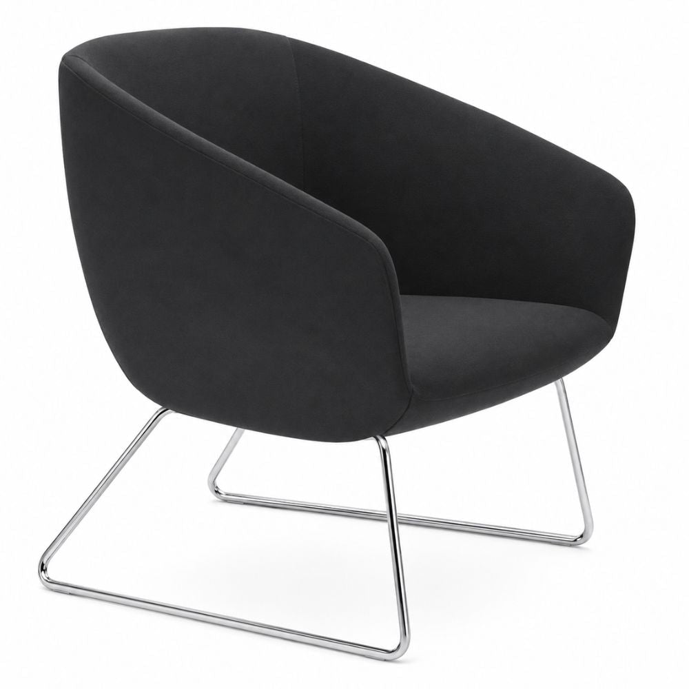 Sillón de Recepción 1 Plaza - LABENZE BECK - Asiento y Respaldo Tapizados - 155-20840-000 GRADO 0 - Labenze - NOGAL BEAT - Sillón Ocasional