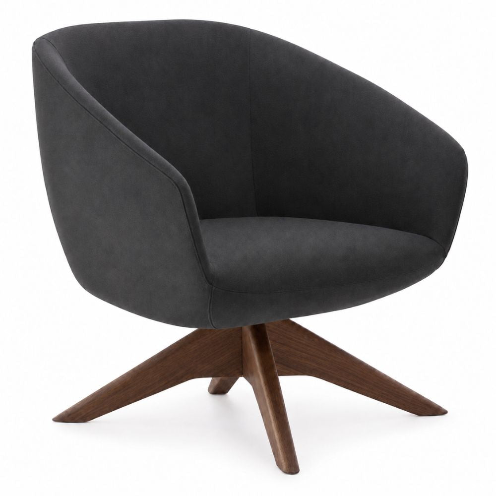 Sillón de Recepción 1 Plaza - LABENZE BECK - Asiento y Respaldo Tapizados - 155-20830-000 GRADO 0 - Labenze - NOGAL BEAT - Sillón Ocasional