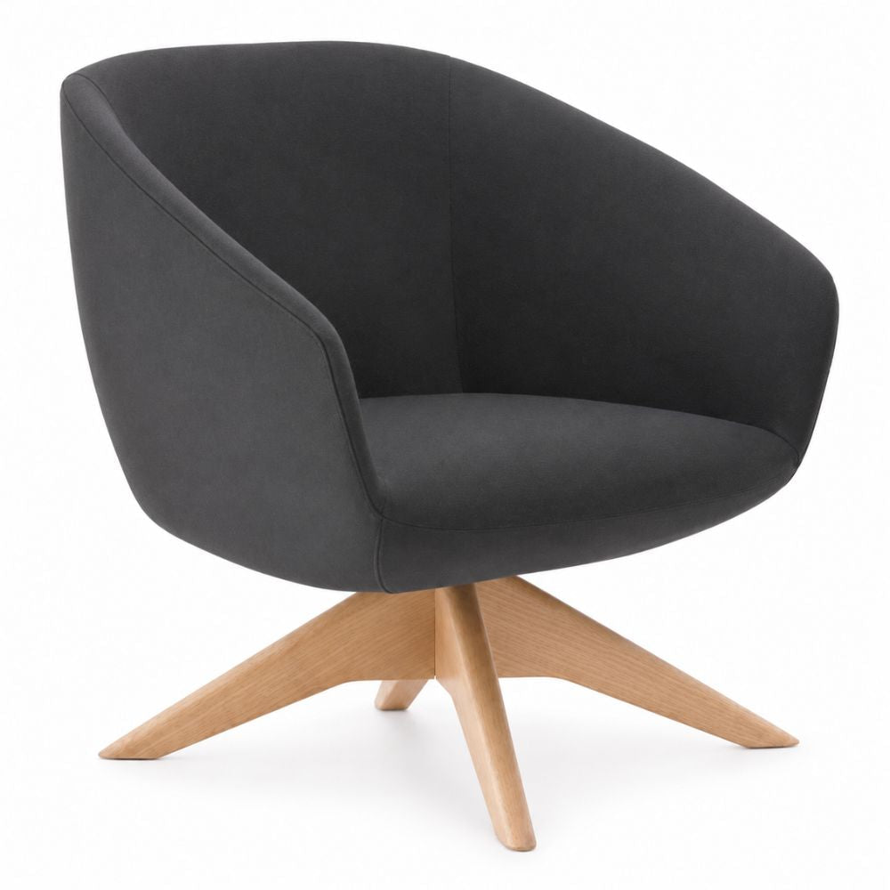 Sillón de Recepción 1 Plaza - LABENZE BECK - Asiento y Respaldo Tapizados - 155-20830-000 GRADO 0 - Labenze - NOGAL BEAT - Sillón Ocasional